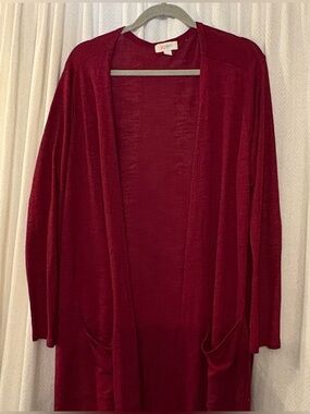 LuLaRoe Burgundy Sarah Long Cardigan Sweater